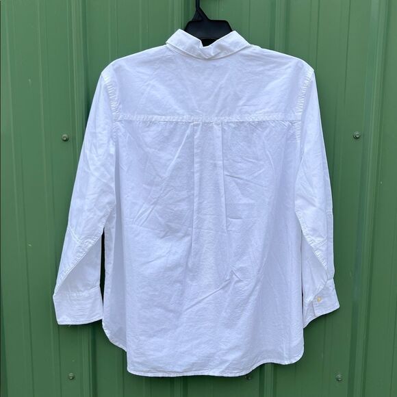 Classic White Button-Up Shirt Cotton Tunic Blouse Size XL - Picture 2 of 7
